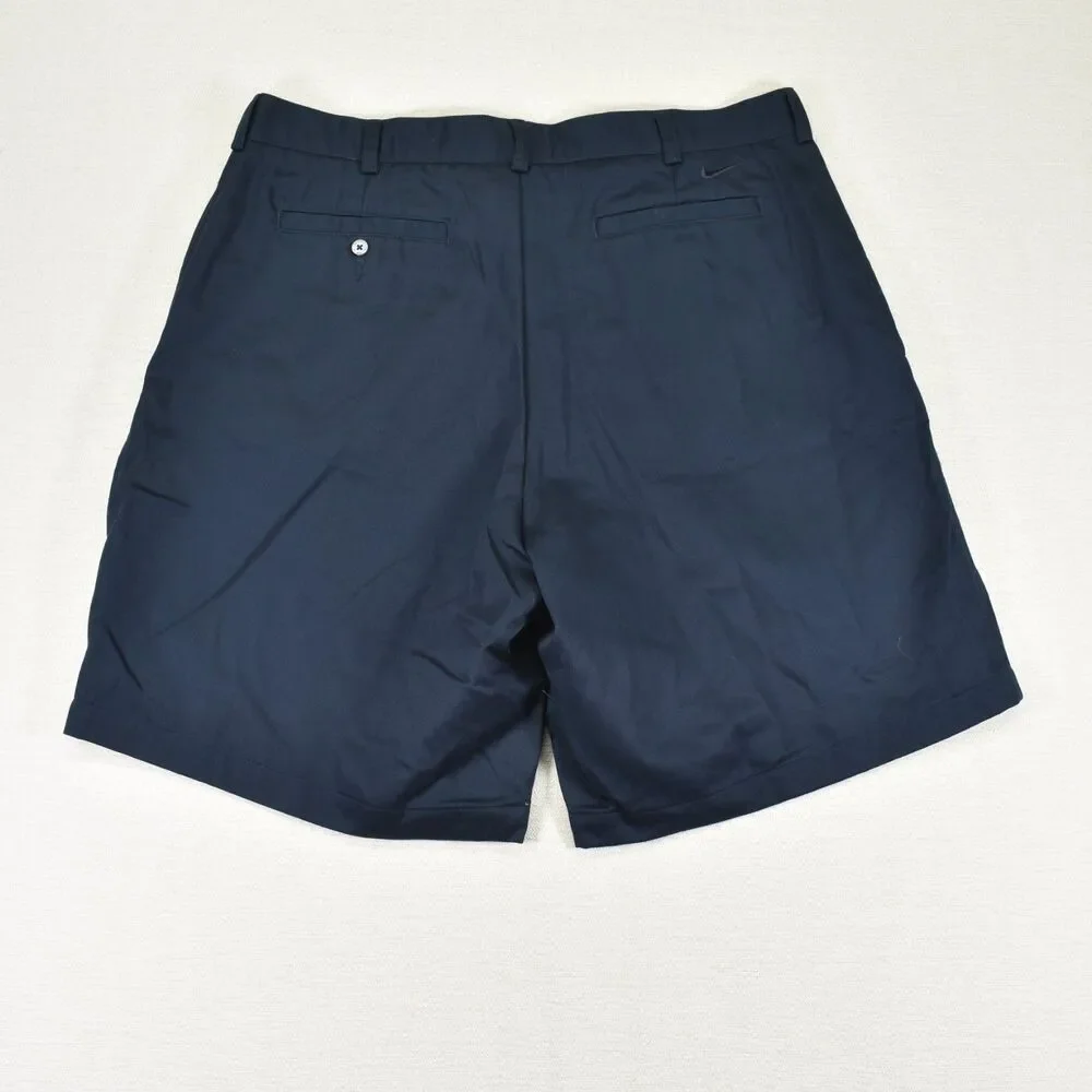 NWT Nike Golf Shorts Navy Blue Pleated Front Mens 36 NOS Deadstock Y2K 2004 Vtg